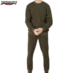 Customized Winter Casual Solid <b>Men</b> Two-Piece V-neck <b>Sweat</b> <b>Suit</b> for Jogging Windproof Quick Dry Eco-Friendly Plus Size Fleece - Product Image 1