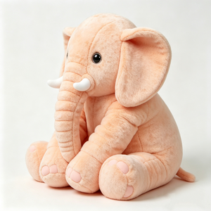 customized <b>soft</b> plush elephant with white tusks, pale pink paw pads, infant security <b>stuffed</b> <b>toy</b>,Blush peach elephant plush <b>toy</b> - Product Image 1