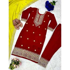 Hermoso conjunto de traje de fiesta para mujer con ropa elegante Dupatta y colgante superior e inferior - Product Image 3