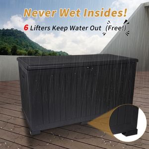 Extra Large 230-Gallon Resin Outdoor Deck <b>Box</b> Waterproof <b>Storage</b> Container for Patio Furniture <b>Lockable</b> <b>Storage</b> Containers - Product Image 4