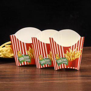 Kotak Kemasan Kentang Goreng Food Grade, Kotak Makanan Kraft Tahan Lama untuk <span class=keywords><strong>Burger</strong></span>, Kentang Goreng, dan Camilan, Model Lipat - Product Image 5