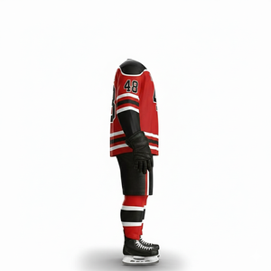 Maillots de hockey sur glace personnalisés imprimés en gros par l'usine OEM |   Uniformes de hockey d'équipe en maille respirante |   Couleur de logo personnalisée de haute qualité - Product Image 4