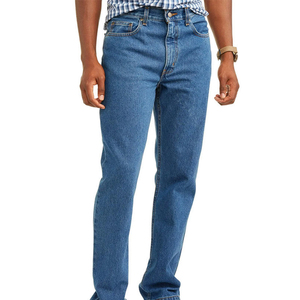 Fabricant sur mesure de jeans en denim à jambe droite pour hommes, bleu vintage, coton délavé, pantalon décontracté tendance - Product Image 6
