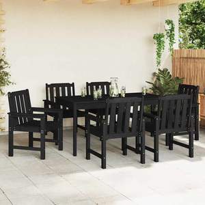 Ensemble de chaises de jardin en polyéthylène noir, 6 pièces, 65,5 x 59 x 88 cm - Product Image 3