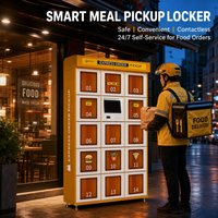 Casier intelligent de récupération de repas à simple face, armoire de stockage électronique de repas avec porte en verre trempé, sur pied, pour centres commerciaux et hôpitaux