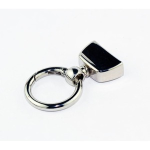 Rectangle Zinc Alloy Keychain with Black Panel and Silver <b>Ring</b> Metal Pendant Accessory - Product Image 5