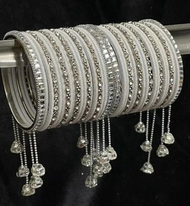Elegant Indian Inspired Vintage Womens Glass Churiya Fashion Bangles Set Traditional Bridal Jewelry for <b>Wedding</b> Occasions - Product Image 6