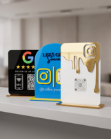 Support de panneau de signalisation en acrylique élégant avec code QR, personnalisé, design élégant, visibilité améliorée, éclairage LED, style européen