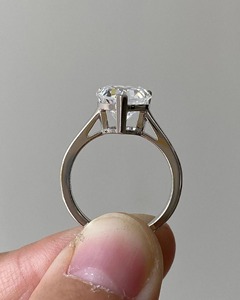 Heart Cut 2 CT Moissanite Diamond Ring 14K Solid Yellow Gold Knife Edge Band Dainty Solitaire Wedding Ring Fine Jewelry - Product Image 4