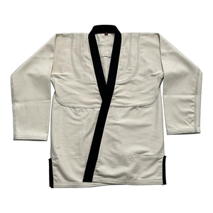 Tenue d'arts martiaux de qualité supérieure, uniforme de karaté unisexe, 100% coton respirant, coupe classique, blanc avec bordure noire, vêtements d'arts martiaux, faible MOQ - Product Image 6