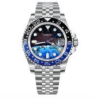 Montre de plongée analogique en acier inoxydable avec mouvement Seiko NH35, étanche 5 ATM, verre de cristal, logo Earth Space S, pour dropshipping
