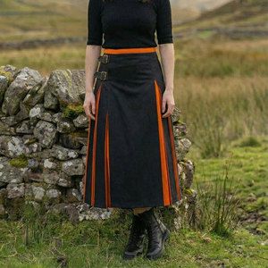 Kilt hybride plissé pour femme avec boucles latérales, options de tartan personnalisées, jupe longue, tenue écossaise - Product Image 2