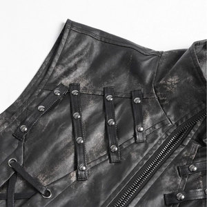 Men's Fashion Black <b>Gothic</b> Punk Studded Stand Collar Waistcoat Casual Vest Top Sell 2026 - Product Image 4