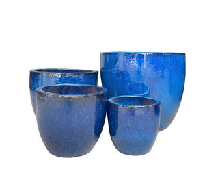 Popular Trendy Selling Eco-Friendly <b>Ceramic</b> Clay <b>Egg</b>-Shaped Glazed Creative Flower Pots Drainage Hole Planting Green Trees - Product Image 4