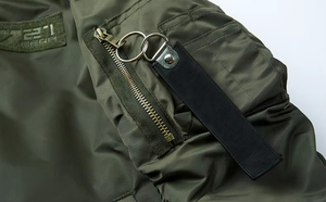 Blouson aviateur homme fin de haute qualité, style décontracté, col montant, avec capuche, vente en gros, logo personnalisé, style hiver pour motos - Product Image 5