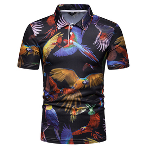 เสื้อโปโลผู้ชายแบบสั่งทำ |   เสื้อยืดกอล์ฟพิมพ์ลายนกแก้วเขตร้อน |   เสื้อโปโลแบบซับลิเมชั่นสำหรับกีฬา ขายส่งจำนวนมาก รับผลิตแบบ OEM - Product Image 1