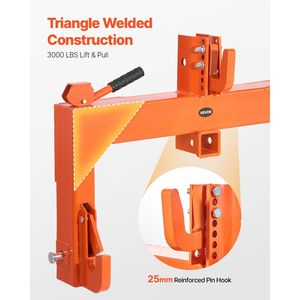 Attacco Rapido a 3 Punti con 2 Ricevitori, Capacità di Sollevamento 3000 Libbre, Bullone Regolabile a 5 Livelli, Categoria Adattamento Attacco a 3 Punti - Product Image 4