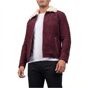 Custom Men's Genuine Sheep Skin Leather <b>Jacket</b> Spring Casual Outdoor <b>Waterproof</b> Coated Stand Collar Zipper <b>Thin</b> High Street - Product Image 3