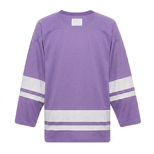 เสื้อฮอกกี้น้ำแข็งสีลาเวนเดอร์สั่งทำขายส่ง พร้อมโลโก้และชื่อสั่งทำ ผ้าตาข่ายระบายอากาศ คอวี คุณภาพพรีเมียม ทรงโอเวอร์ไซส์ - Product Image 2