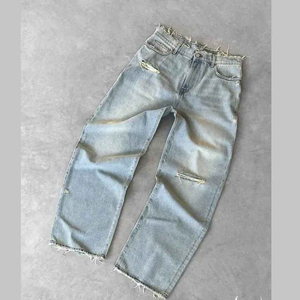 Pantalones Vaqueros Holgados de Alta Calidad con Logotipo de Diseño Personalizado para Hombre, Pantalones de Mezclilla Transpirables de Moda - Product Image 1