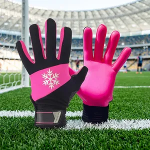 Guantes de Portero Unisex, Dedos Completos, Rosa y Negro, Aislamiento Térmico, Impermeables, PU Antideslizante, Cierre de Gancho y Bucle en la Palma - Product Image 5