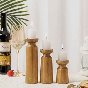 Support à bougies classique tendance pour centres de table de mariage, décorations de table, porte-bougie en bois, design personnalisé du Vietnam - Product Image 5