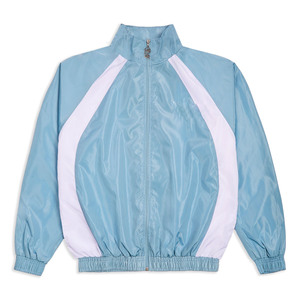 เสื้อแจ็คเก็ตแทรคสูทสีฟ้าอ่อนแบบยูนิเซ็กซ์ แต่งแถบสีขาว คอตั้ง แขนยาว ผ้าโพลีเอสเตอร์น้ำหนักเบา เหมาะสำหรับใส่ในฤดูใบไม้ผลิ - Product Image 2