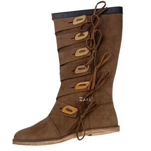 Botas de Cuero Genuino Hechas a Mano para Hombre, Calzado para Disfraces Históricos, Renacimiento, Cosplay Medieval - Product Image 1
