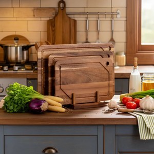 Juego de 3 Tablas de Cortar de Madera de Acacia Ecológicas y Duraderas con Logotipo Personalizado, Bloque de Cortar con Soporte para Uso en la Cocina, Regalo al por Mayor, Vietnam - Product Image 6