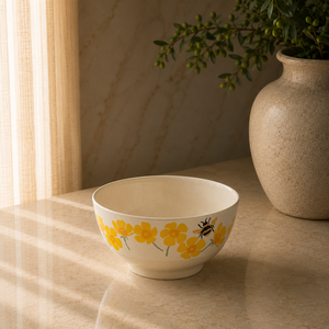 Elegante Tazón de Postre de Cerámica Pintado a Mano con Acabado Floral Brillante, Diseño Profundo para Servir, Ideal para Decoración de Mesa y Presentación de Alimentos - Product Image 6