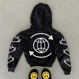 Sudadera con Capucha Personalizada de Fábrica con Pedrería, Sudadera Extra Grande con Efecto Desgastado - Product Image 4