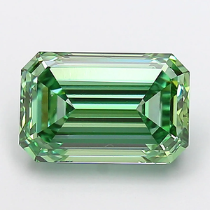 Diamante verde de corte esmeralda cultivado en laboratorio, piedra suelta para la fabricación de joyas - Product Image 1