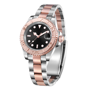 Fashion Trend Casual 40mm Case Adjustable Silicone Bracelet Rose Gold Dial Mens <b>Automatic</b> <b>Chronograph</b> Watches - Product Image 1