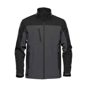 Veste softshell décontractée OEM pour l'automne, à capuche, patchwork, avec logo personnalisé sur le devant, imperméable, coupe-vent, respirante, fabriquée au Pakistan - Product Image 1