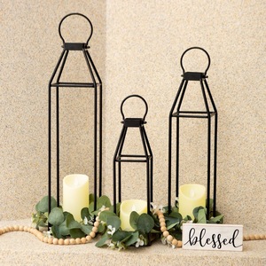 Lanternes à bougies en métal personnalisées pour la décoration intérieure et extérieure, lanternes à bougies en métal pour la ferme, lanternes à bougies en métal pour le sol et suspendues - Product Image 6