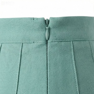 Minifalda Plisada para Mujer, Color Sólido, Cintura Regular, Tejido de Tela, Estilo para Todas las Temporadas - Product Image 4