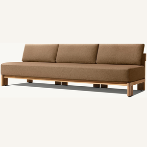 Canapé-lit en teck en promotion, style moderne et épuré, avec mousse souple et résistante, capacité d'accueil pour trois personnes - Product Image 1