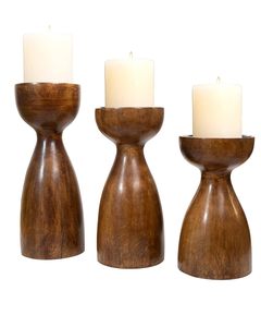 FASHION CRAFT Decorative Wooden <b>Candle</b> Stand <b>Set</b> Handmade Durable Heat Resistant Home Table Christmas Birthday Valentine's Day - Product Image 2
