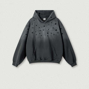 Sweat à capuche délavé pour homme, style vintage, effet usé, streetwear, coupe décontractée, haut à capuche décontracté - Product Image 6