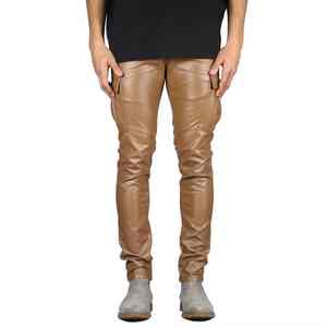 Meilleur Prix – Jean Homme Vintage Décontracté en Cuir, Coupe Droite, Taille Mi-Haute, Plissé sur le Devant, Fermeture Éclair, Respirant, Séchage Rapide, Léger - Product Image 6