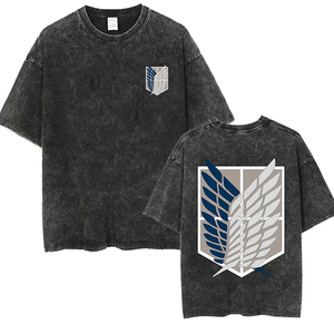 Custom Cotton Oversized <b>T</b> Shirt Japanese Fish Graphic Design <b>Back</b> Print Streetwear Loose Fit Unisex Fashion OEM Production - Product Image 1