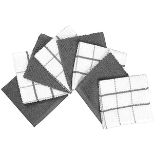 Serviettes de cuisine au style unique, antimicrobiennes, texturées, rayées, en coton, séchage rapide, compressées - Product Image 1