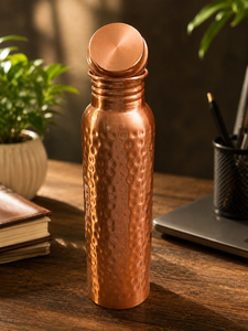 Bouteille d'eau en cuivre anti-fuite de 950 ml avec sac de transport, poche pour téléphone, porte-cartes, design classique, compatible lave-vaisselle et micro-ondes - Product Image 3