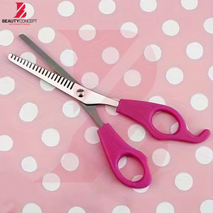Ciseaux à effiler les cheveux rose vif avec manche en plastique, 6 pouces, ciseaux de barbier professionnels en acier inoxydable, outils de coiffure - Product Image 4