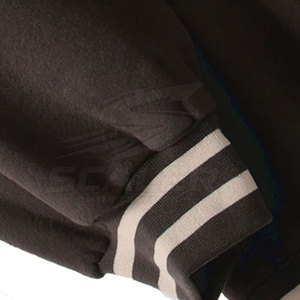 Custom Embroidered Logo Front Men Winter Varsity <b>Jacket</b> <b>with</b> Stand Collar Rib Knit Cuffs Warm <b>Lining</b> and Baseball Style Look - Product Image 4