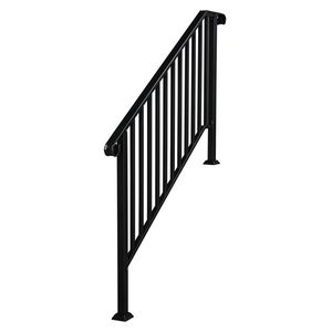 Corrimano in Ferro Nero Opaco a 4 Livelli, Eleganti Componenti per Scale da Esterno - Product Image 1