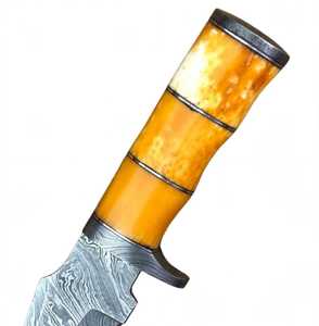 Couteau artisanal en acier Damas, lame pointue, manche en os de chameau, couteau utilitaire - Product Image 4