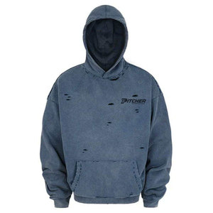 Stylish Premium Distressed <b>Hoodies</b> For Men Streetwear Pullover With Washed Finish For Daily Wear - Product Image 1