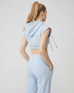 Women Gym Wear Sleeveless Hoodie Cropped Sportswear Fitness Hooded Crop <b>Top</b> Yoga Exercise Wear Cropped Tank <b>Top</b> Hood Women's - Product Image 5