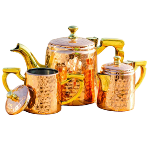 Juego de café vintage de cobre puro con acabado pulido para restaurante, hogar y hotel, juego de té metálico para cocina. - Product Image 6